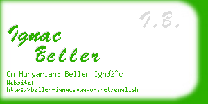 ignac beller business card